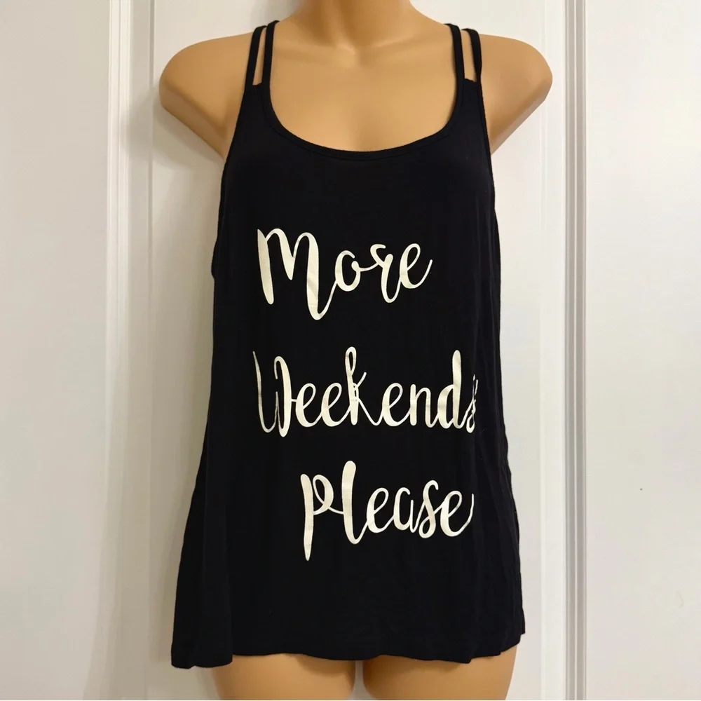 Black Graphic Pajama Tank Top - Picture 3 of 6